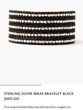Chan Luu Brown Leather Multi-Row Wrap Bracelet with Silver & Gold Beading